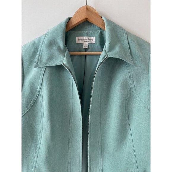 Proportion Petite Conrad C Women's Teal Blazer / Jacket with Zipper Size… - Picture 4 of 12
